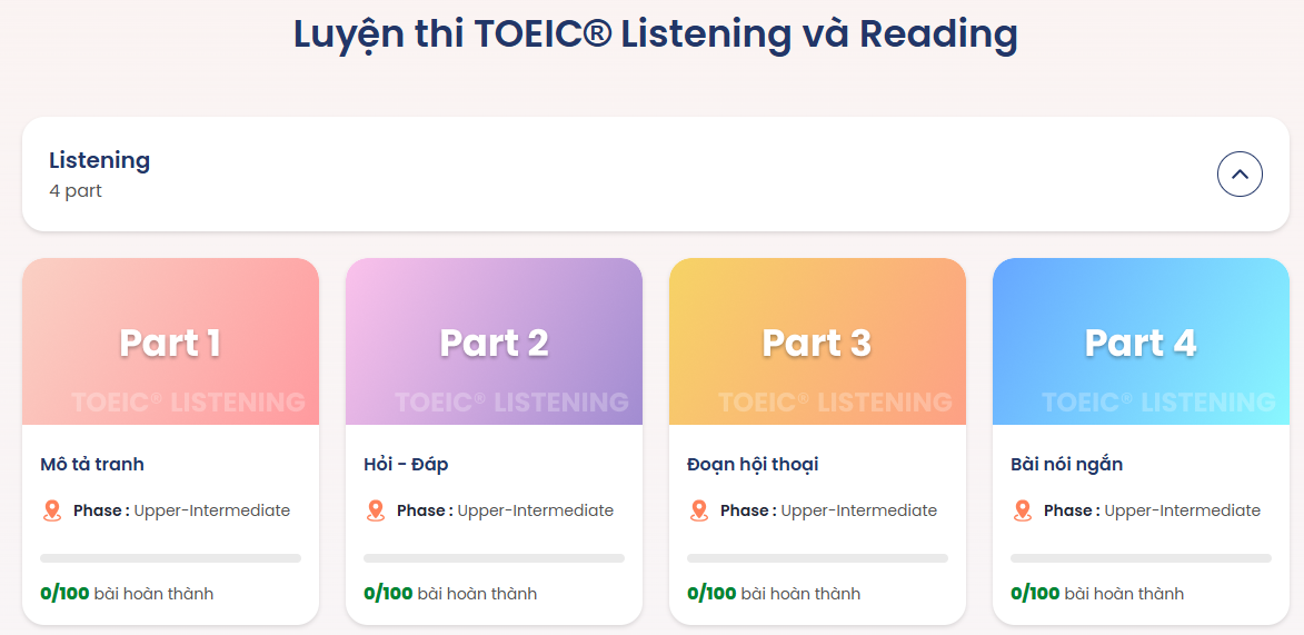 Luyện Dictation với format bài thi TOEIC Listening thật 