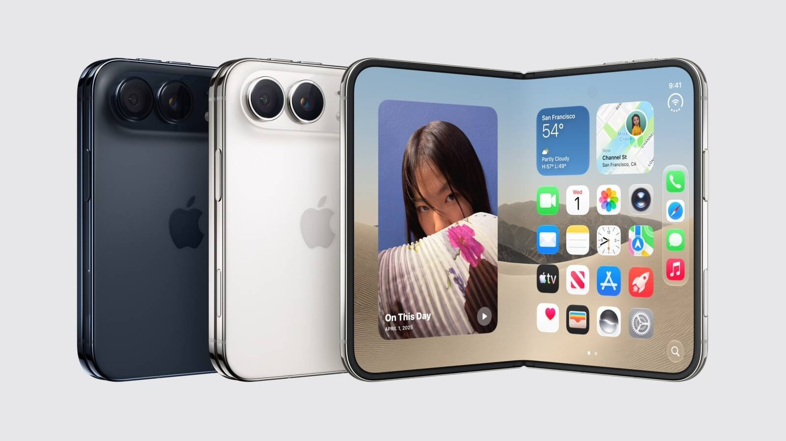 Thiết kế gập cho phép iPhone Duo được sử dụng ở nhiều góc độ thay vì chỉ cầm trên tay.