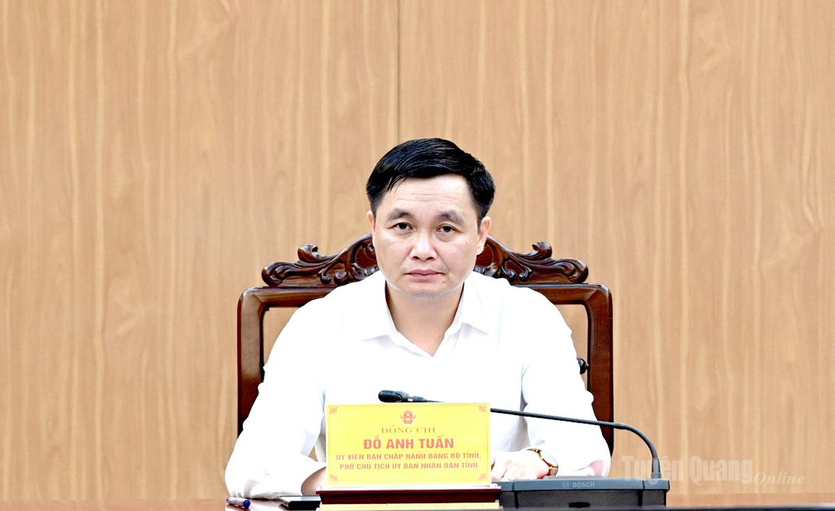 Đồng chí Phó Chủ tịch UBND tỉnh Đỗ Anh Tuấn chủ trì hội nghị tại điểm cầu tỉnh Tuyên Quang.