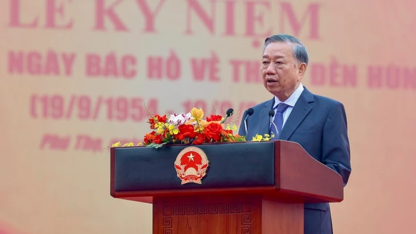 Phát biểu của Tổng Bí thư, Chủ tịch nước Tô Lâm tại Lễ kỷ niệm 72 năm Ngày Bác Hồ về thăm Đền Hùng