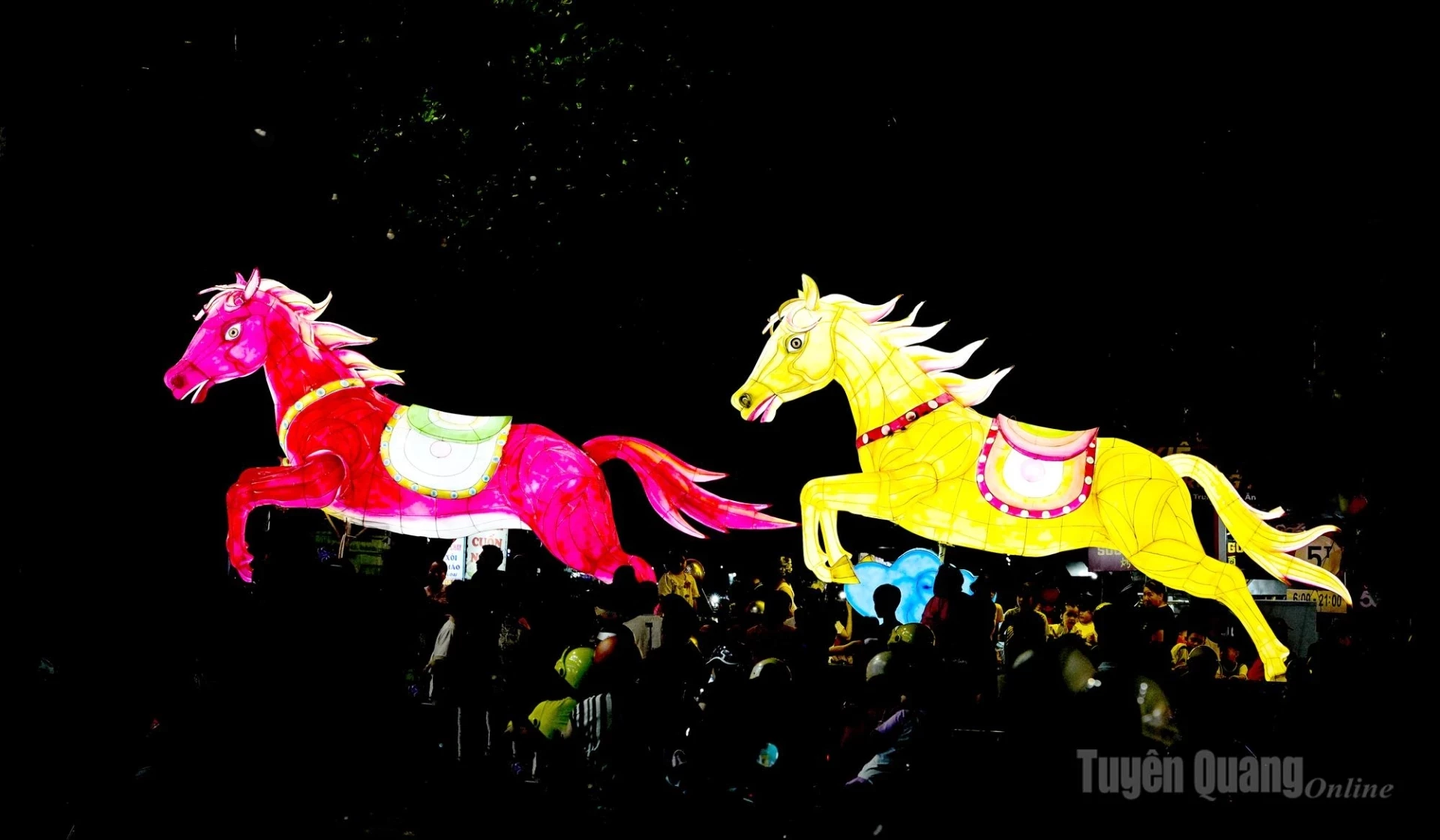 A colorful team of horses.