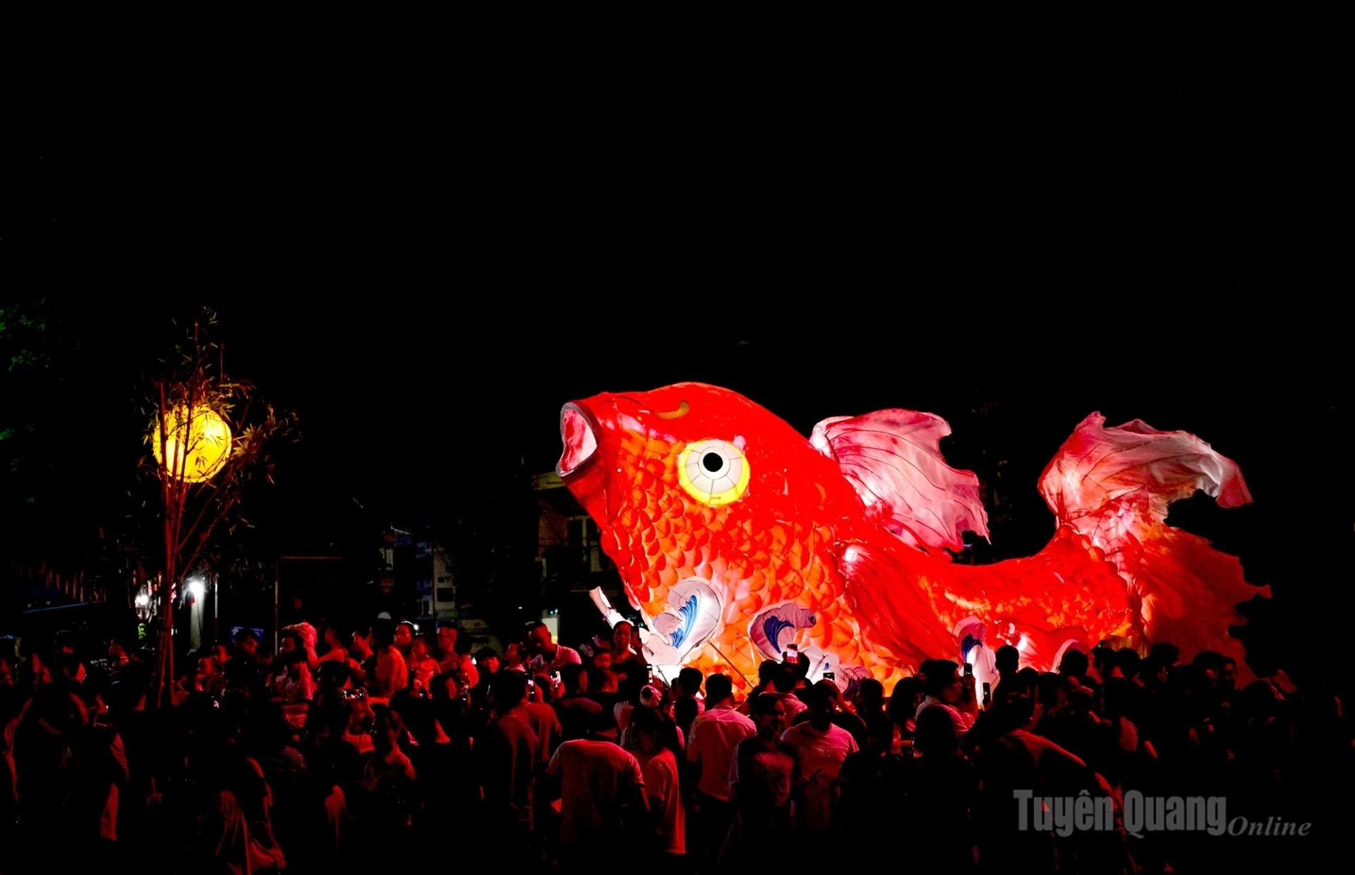 A carp gazing at the moon model.