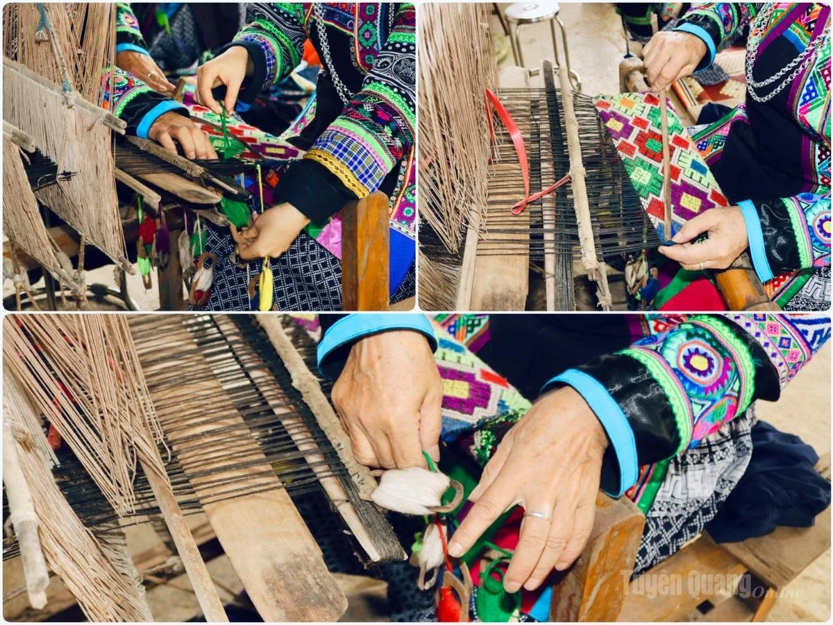 Each stage of weaving requires patience and skill to create fabrics used to make traditional costumes.
