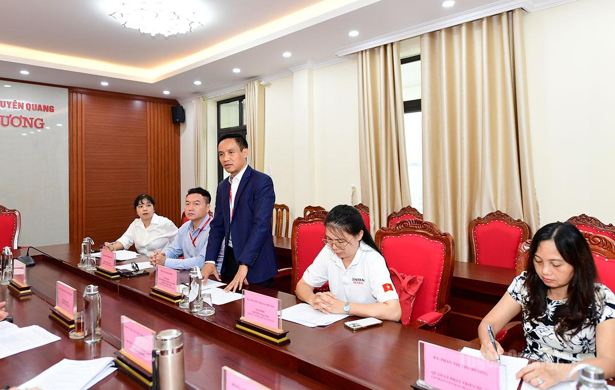 Đại diện Tập đoàn Central Retail Việt Nam phát biểu tại buổi làm việc.