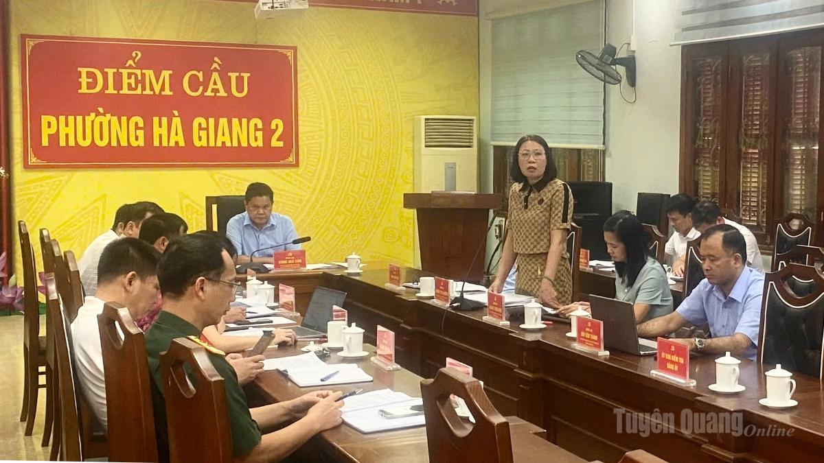 Các đại biểu tại điểm cầu phường Hà Giang 2.