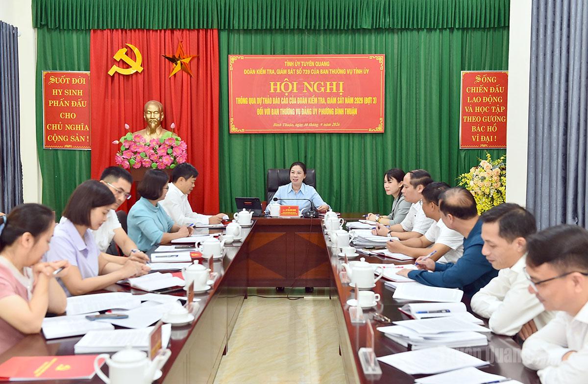 Đoàn kiểm tra, giám sát số 739 làm việc tại Đảng ủy Quân sự tỉnh và phường Bình Thuận