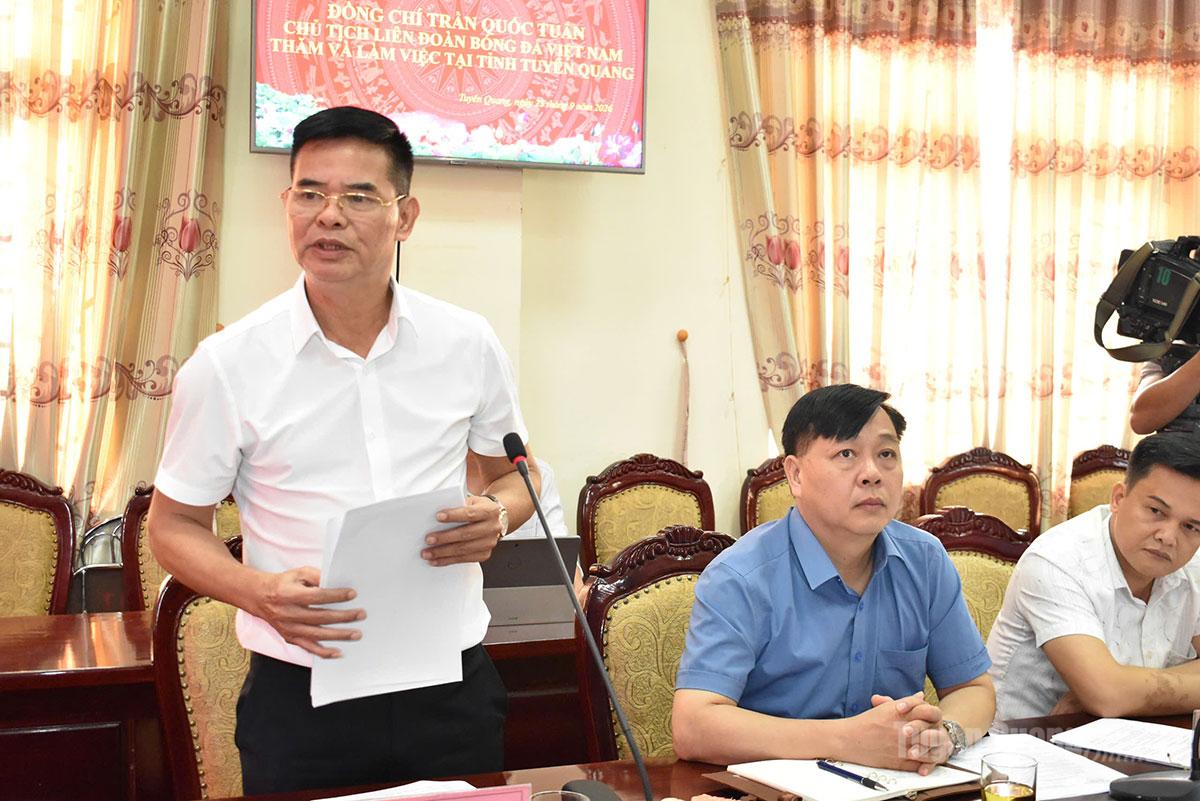 Lãnh đạo Sở Văn hóa, Thể thao và Du lịch phát biểu ý kiến tại buổi làm việc.