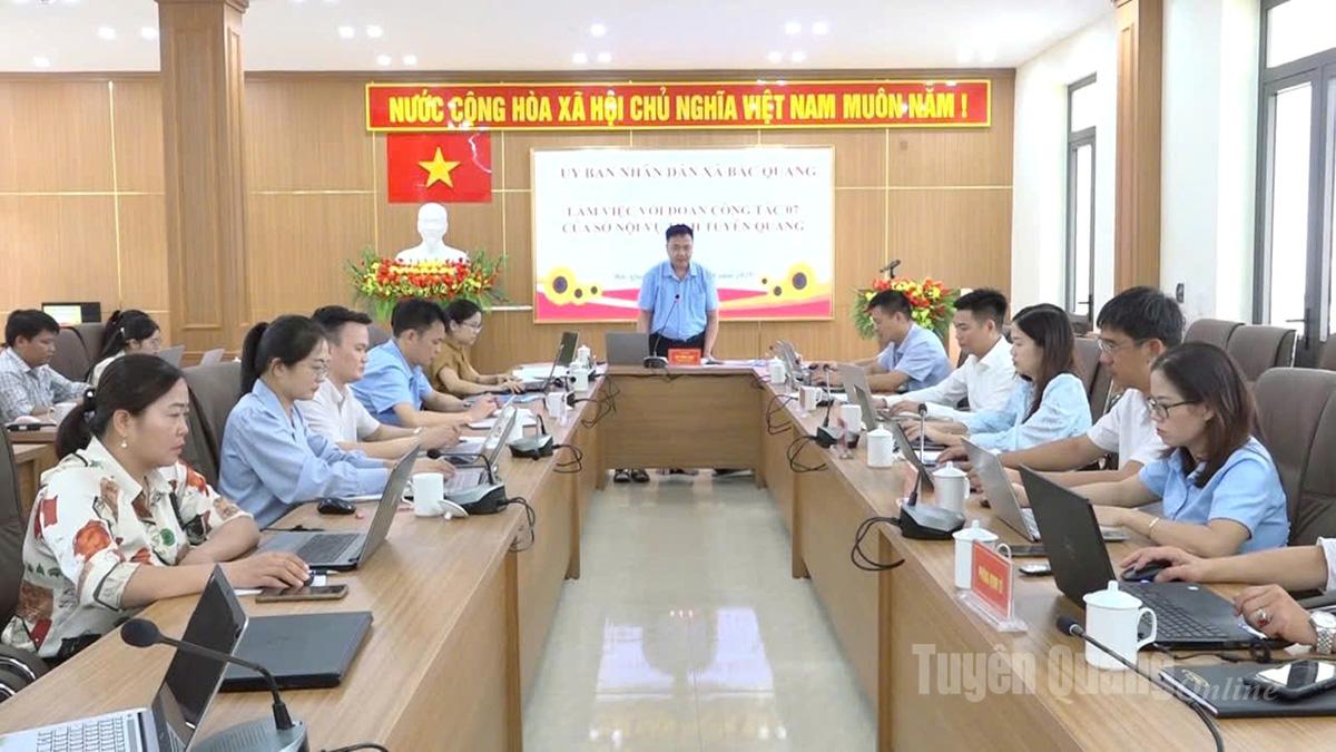 Tổ công tác của Sở Nội vụ làm việc với xã Bắc Quang về tình hình hoạt động sau 3 tháng đi vào vận hành.
