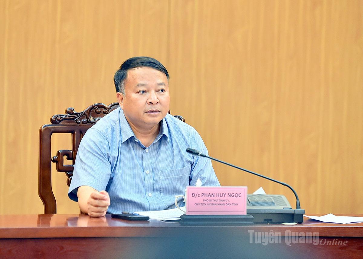 Đồng chí Phan Huy Ngọc, Chủ tịch UBND tỉnh chủ trì cuộc họp.