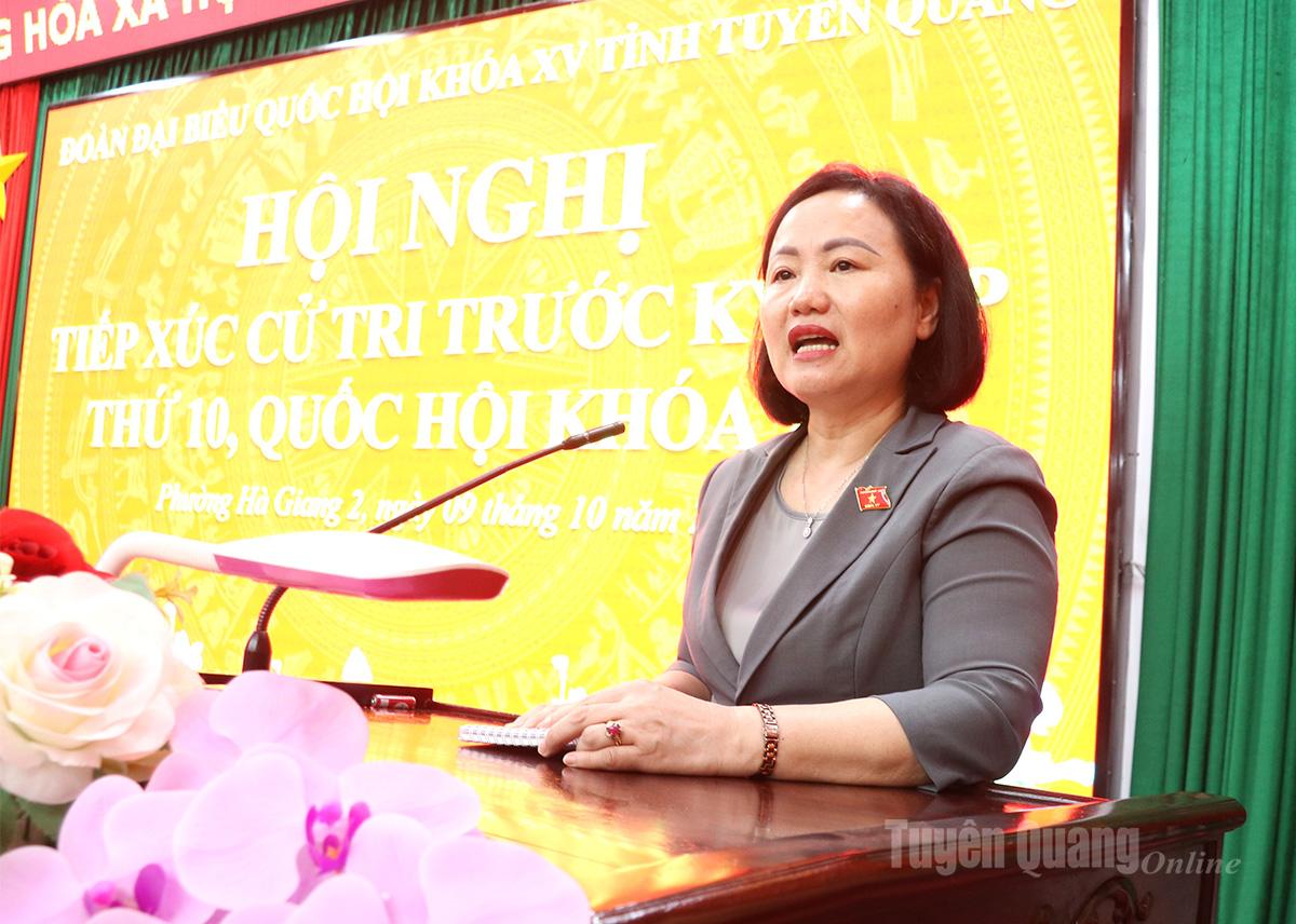 Đồng chí Phạm Thúy Chinh, Phó Chủ nhiệm Ủy ban Kinh tế - Tài chính của Quốc hội thông tin các nội dung quan trọng của kỳ họp thứ 10.
