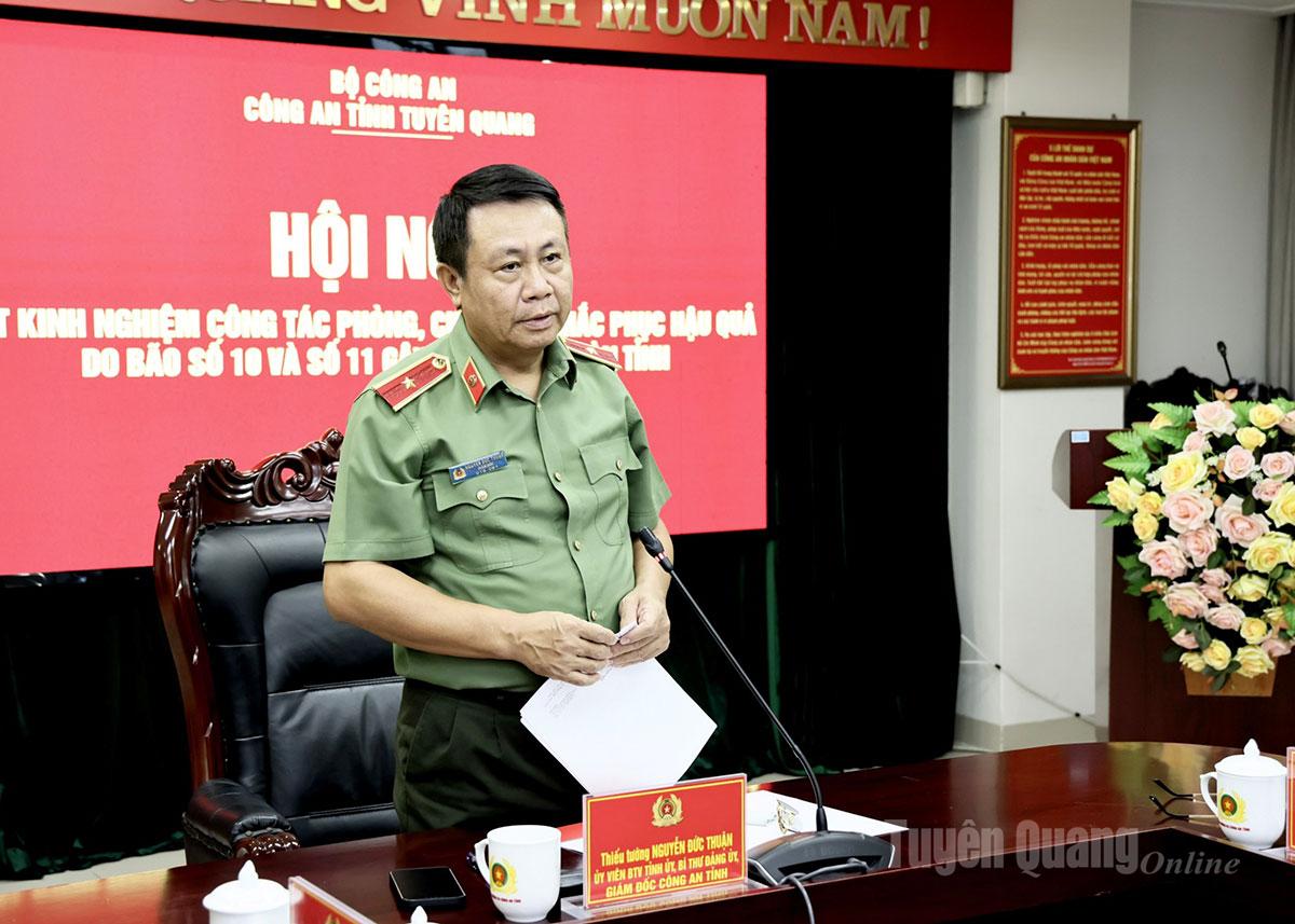 Thiếu tướng Nguyễn Đức Thuận, Giám đốc Công an tỉnh kết luận hội nghị.
