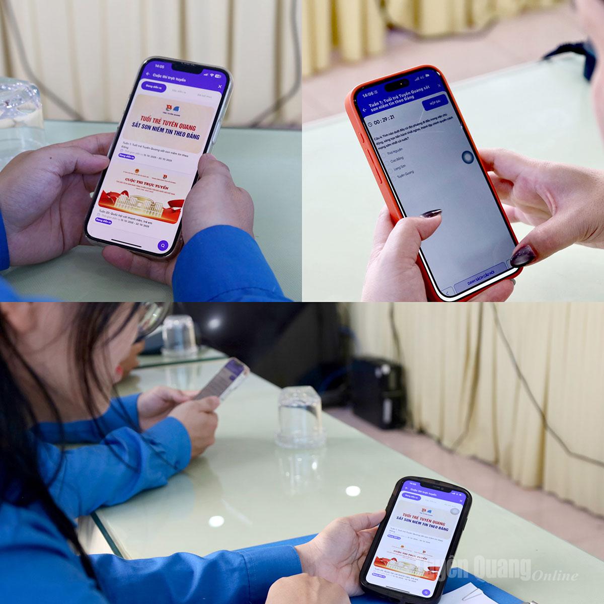 Đồng chí Thào Mạnh Cường, Phó Bí thư Tỉnh đoàn Tuyên Quang, phát động cuộc thi “Tuổi trẻ Tuyên Quang sắt son niềm tin theo Đảng” vòng thi trực tuyến.