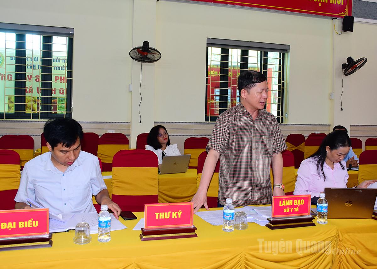 Lãnh đạo Sở Y tế phát biểu tại buổi làm việc.