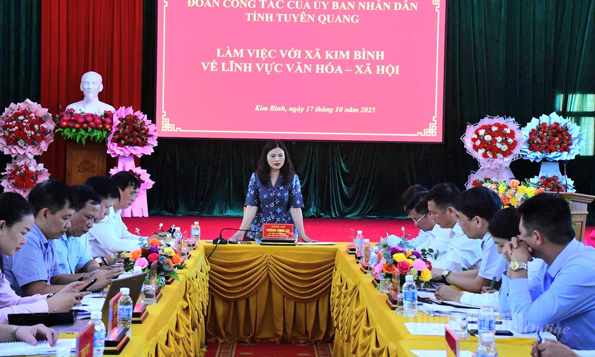 Đồng chí Vương Ngọc Hà, Uỷ viên Ban Thường vụ Tỉnh uỷ, Phó Chủ tịch UBND tỉnh phát biểu kết luận tại buổi làm việc.
