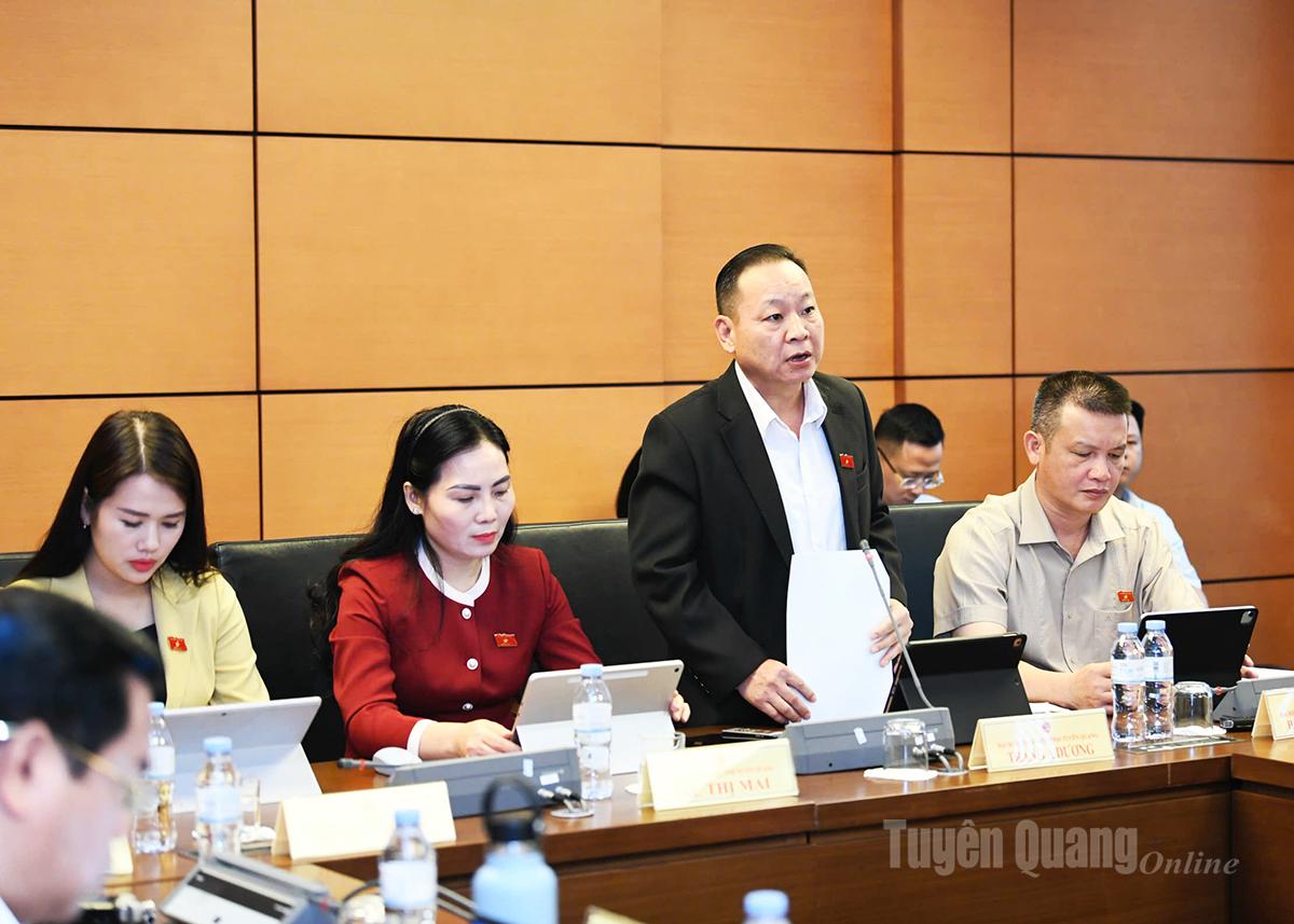 Đại biểu Tráng A Dương phát biểu thảo luận.