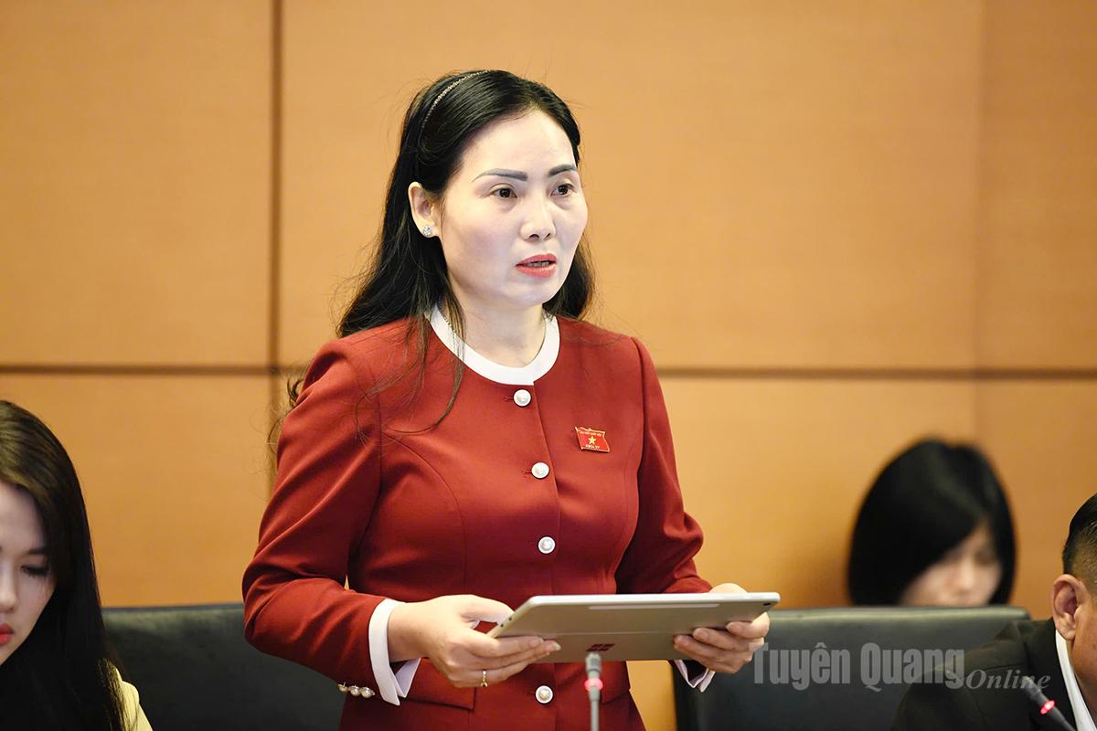 Đại biểu Âu Thị Mai phát biểu thảo luận.