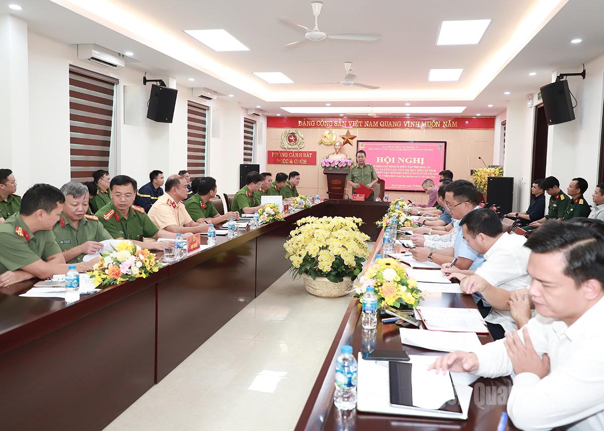 Toàn cảnh hội nghị triển khai kế hoạch diễn tập phương án chữa cháy và CNCH quy mô cấp tỉnh.