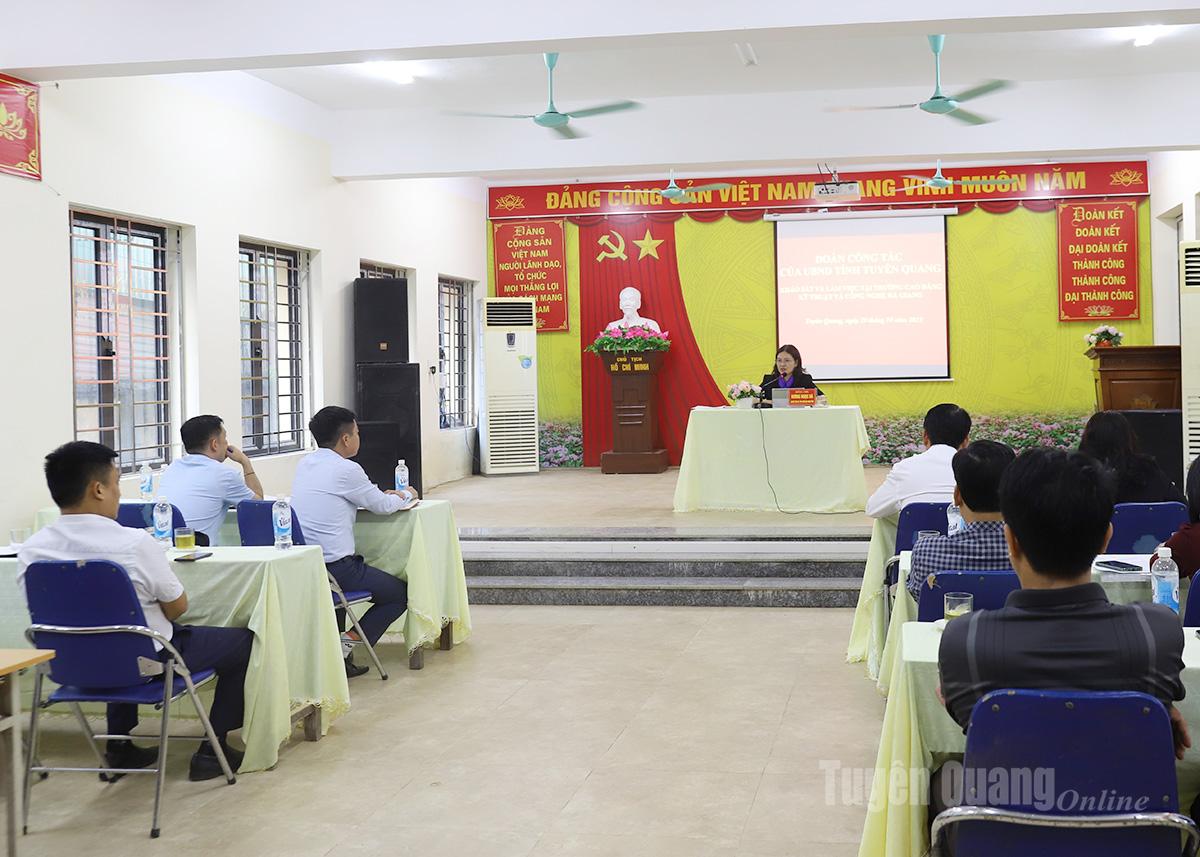 Đoàn công tác của UBND tỉnh làm việc với Trường Cao đẳng Kỹ thuật và Công nghệ Hà Giang