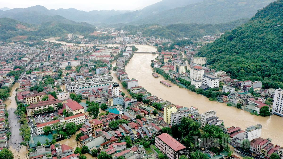 Hình ảnh phường Hà Giang 1, phường Hà Giang 2 lúc 16h30 chiều nay. Ảnh Viên Sự