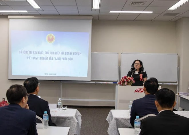VJBA President Tong Thi Kim Giao speaks at the event (Photo: VNA)