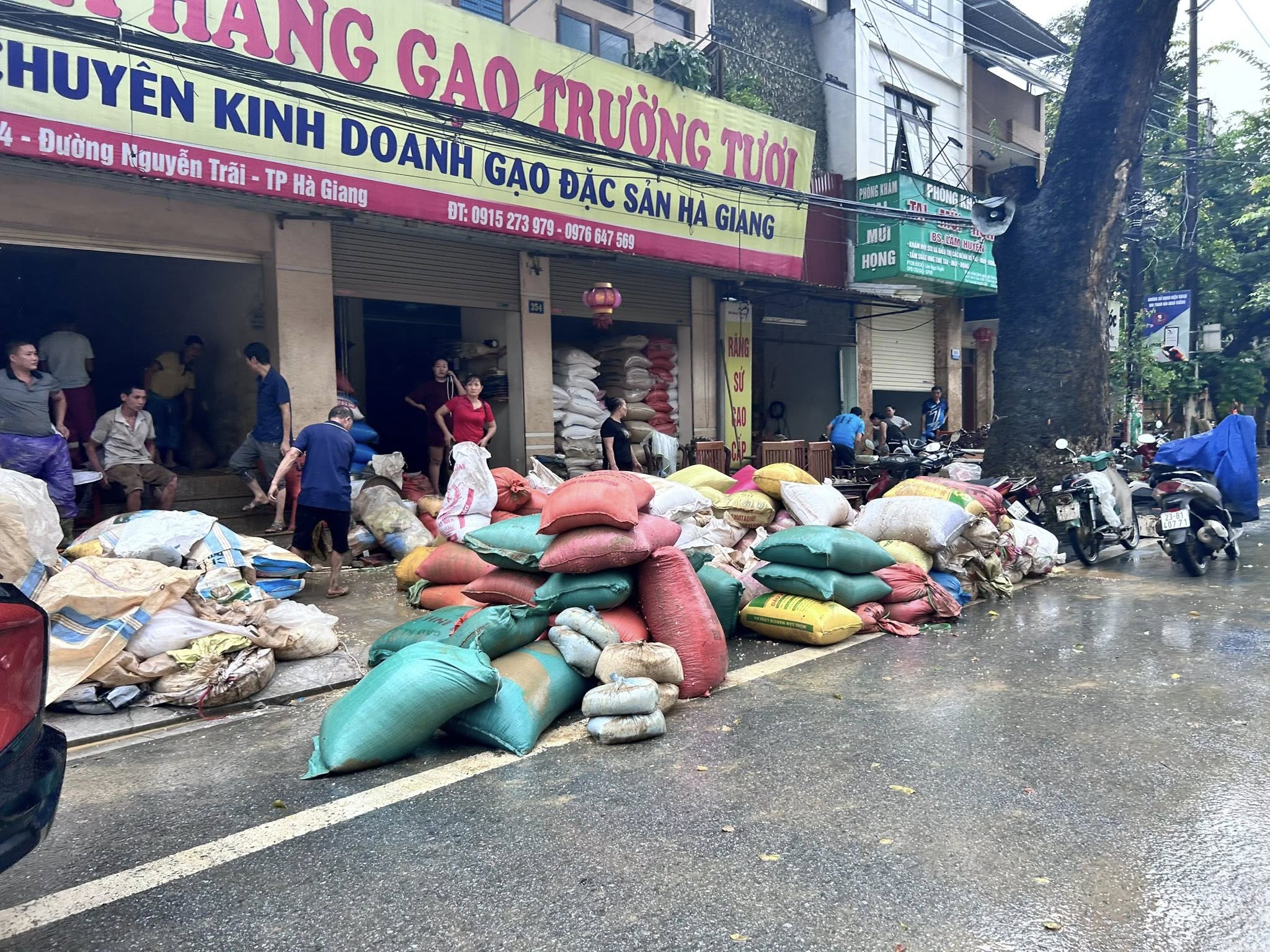 Một của hàng bán gạo tại phường Hà Giang 1
