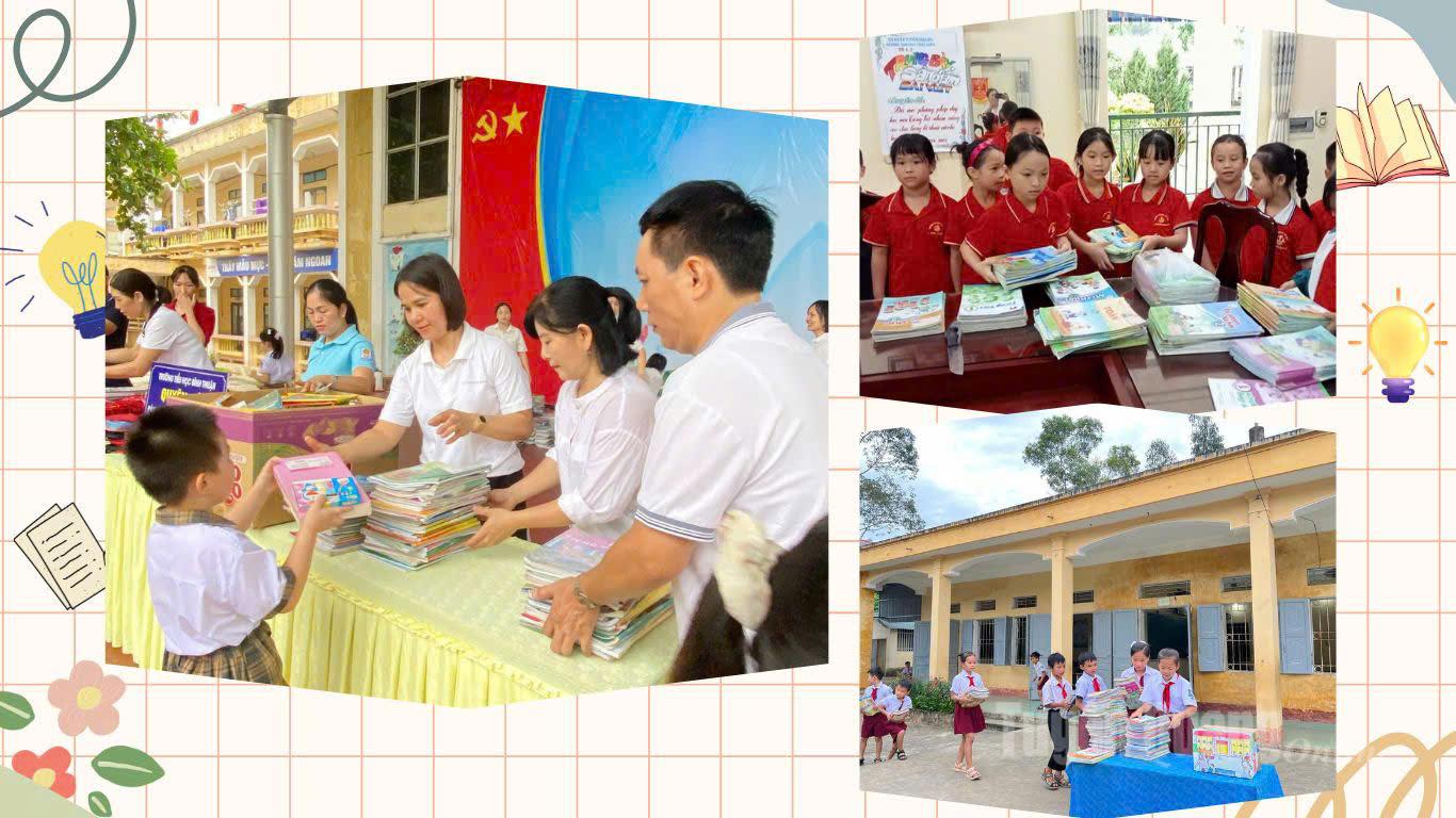 Sách được phân loại cụ thể trước khi gửi đến các bạn học sinh.