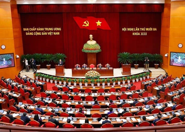 An overview of the opening of the 13th plenum of the 13th Party Central Committee. (Photo: VNA)