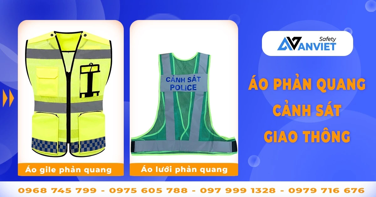 Áo phản quang csgt gile và lưới.