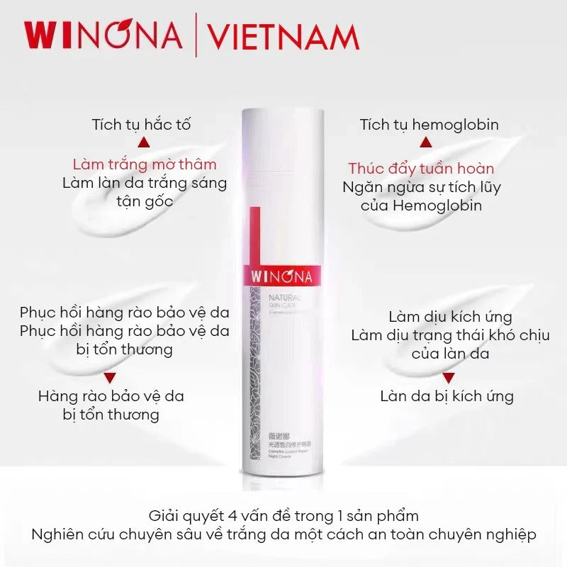 Kem dưỡng phục hồi ban đêm Camellia Lucent Winona phù hợp với cả làn da nhạy cảm