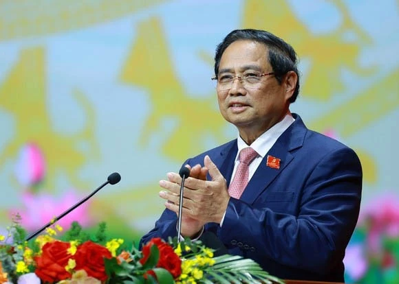 Prime Minister Pham Minh Chinh, who is also Politburo member and Secretary of the Government’s Party Committee, delivers his closing remarks. (Photo: VNA)