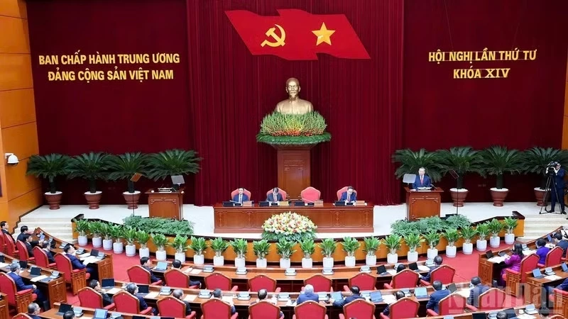 The opening session of the fourth plenum of the 14th Party Central Committee. (Photo: Dang Khoa)