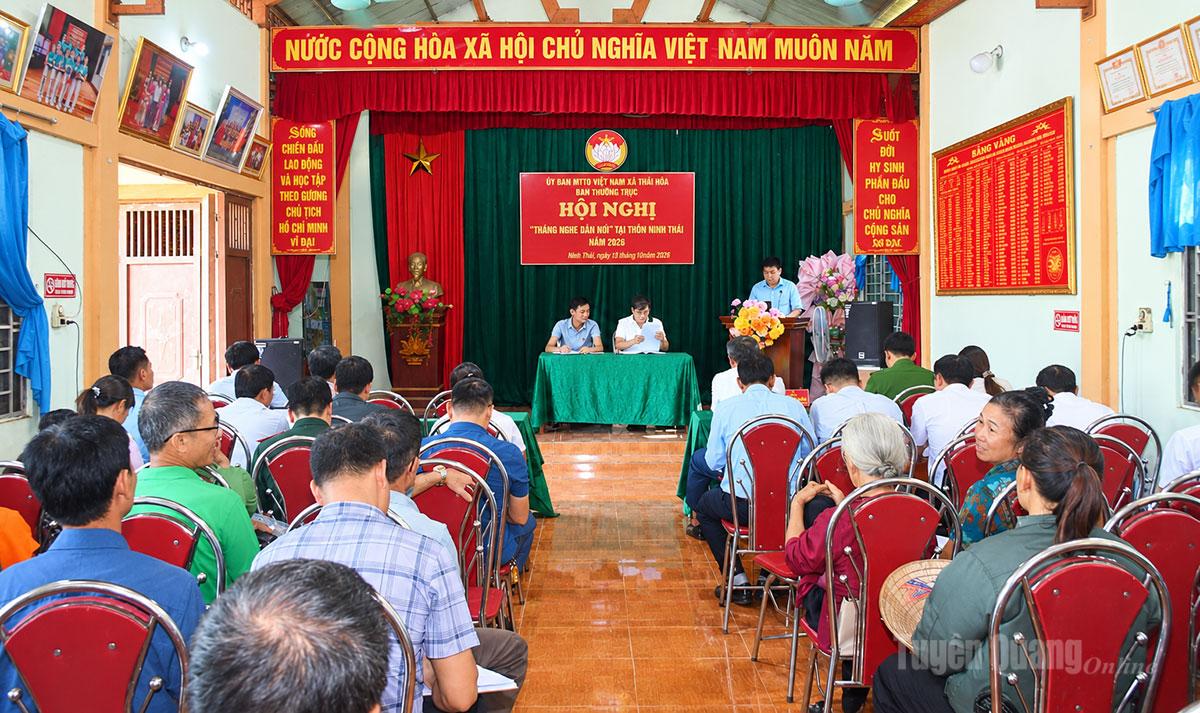 Xã Thái Hòa tổ chức chương trình “Tháng nghe dân nói” tại thôn Ninh Thái, trực tiếp lắng nghe, tiếp nhận kiến nghị của Nhân dân.