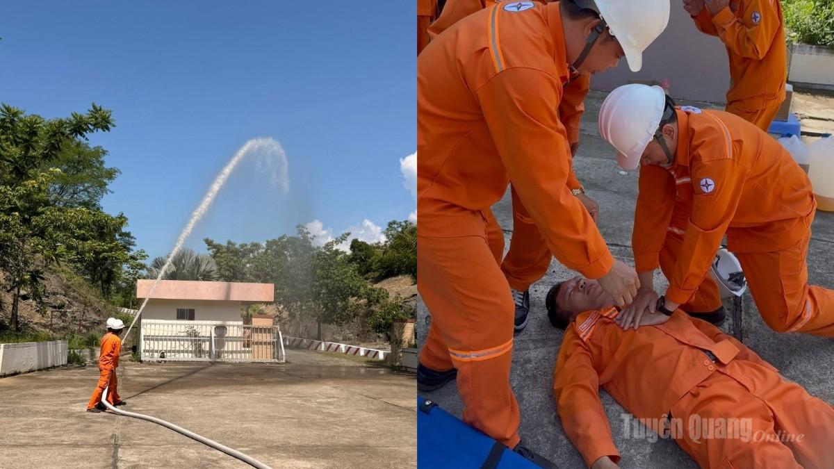 Diễn tập phòng cháy chữa cháy tại NMTĐ Bắc Bình năm 2026.