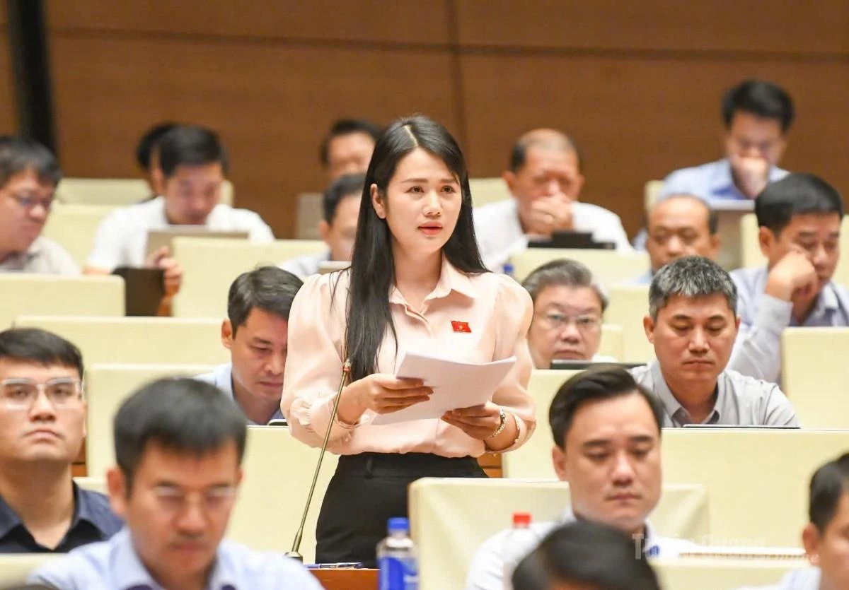 ĐBQH Vương Thị Hương phát biểu.