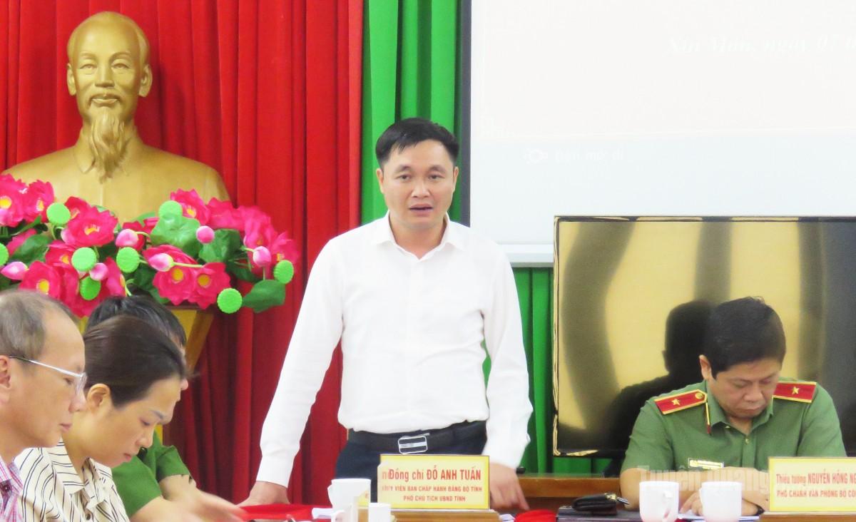 Đồng chí Đỗ Anh Tuấn, Phó Chủ tịch UBND tỉnh phát biểu tại buổi làm việc.