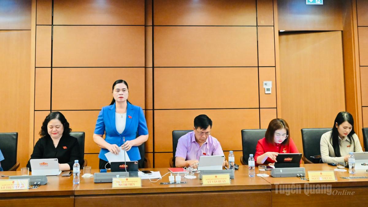 Đại biểu Ma Thị Thuý phát biểu ý kiến.