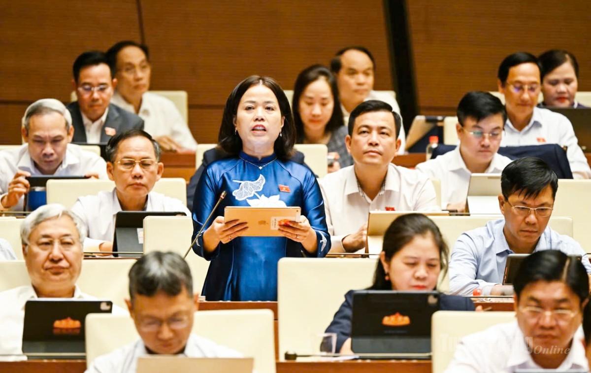 ĐBQH Lý Thị Lan phát biểu thảo luận.