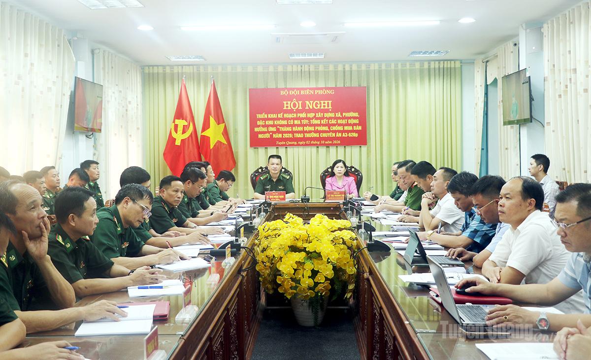 Cá đại biểu dự hội nghị tại điểm cầu Ban Chỉ huy Bộ đội biên phòng tỉnh.