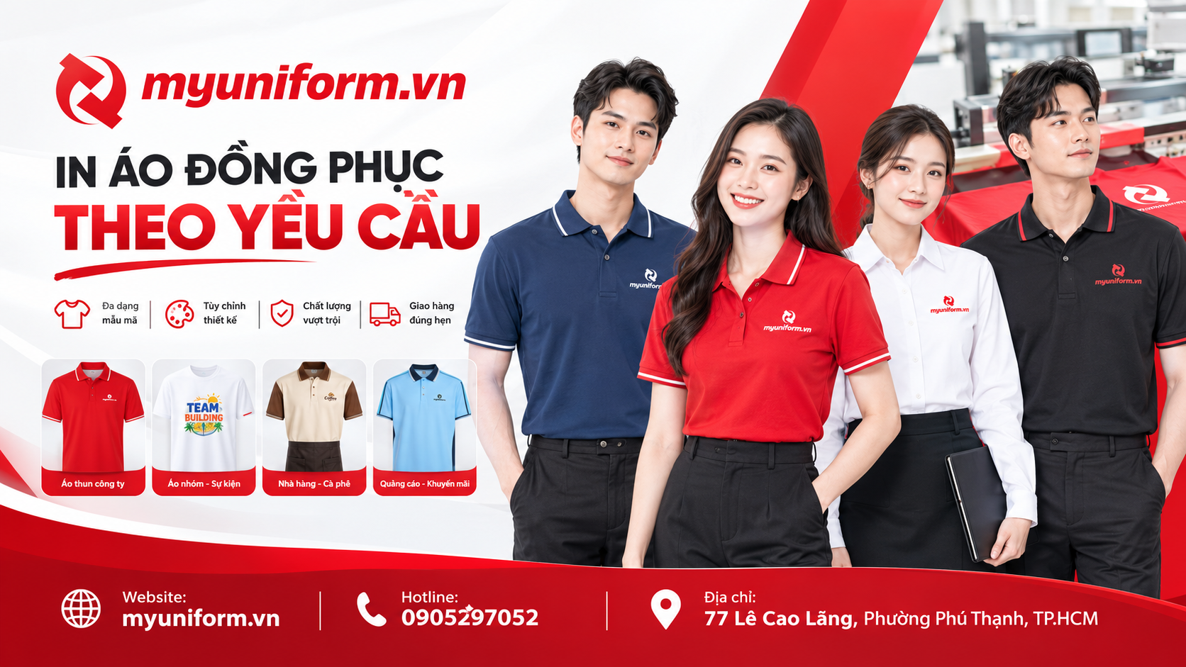 Các sản phẩm in áo đồng phục đẹp, giá rẻ được ưa chuộng tại MyUniform