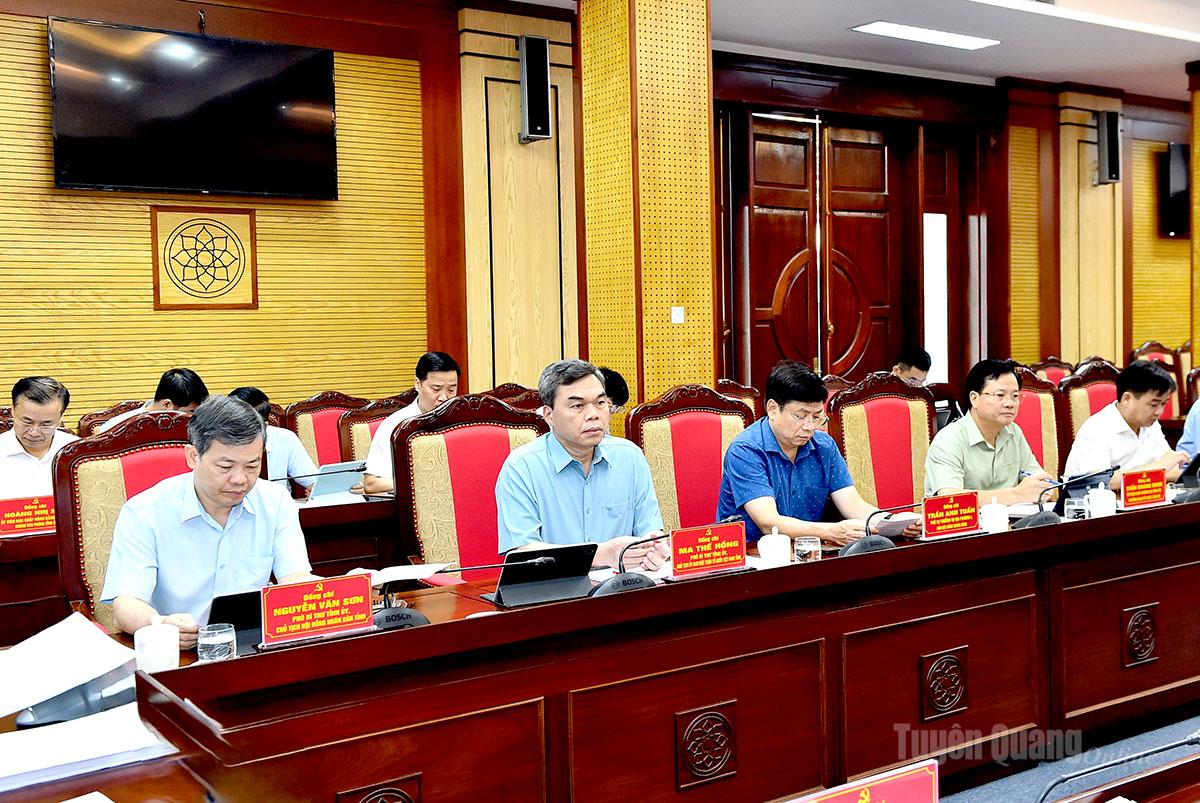 Các đồng chí Thường trực Tỉnh ủy và đại biểu tại hội nghị.