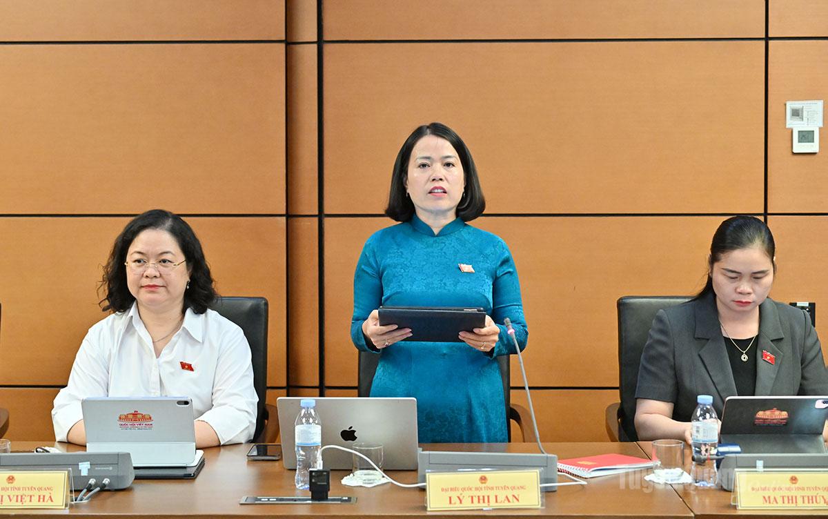 ĐBQH Lý Thị Lan phát biểu ý kiến.