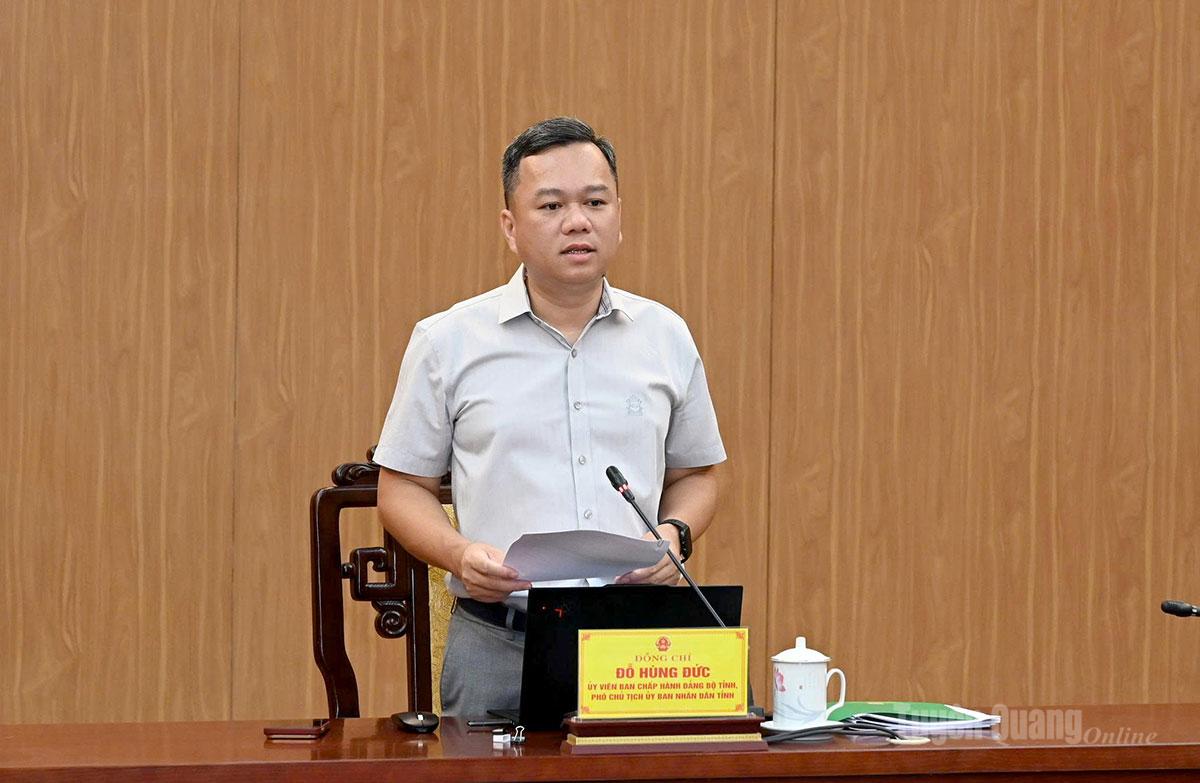 Đồng chí Đỗ Hùng Đức, Ủy viên Ban Chấp hành Đảng bộ tỉnh, Phó Chủ tịch UBND tỉnh kết luận cuộc họp.
