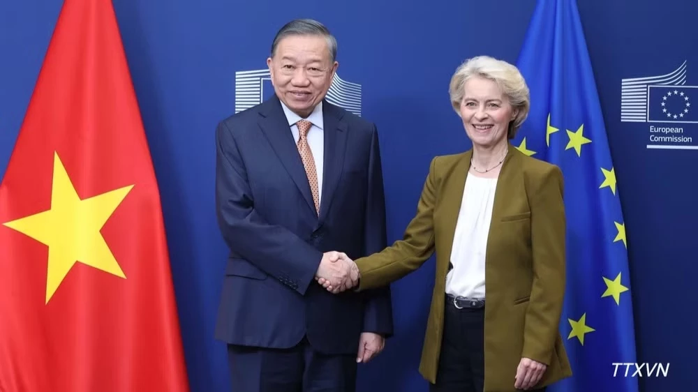 Tổng Bí thư, Chủ tịch nước Tô Lâm gặp Chủ tịch Ủy ban châu Âu Ursula von der Leyen