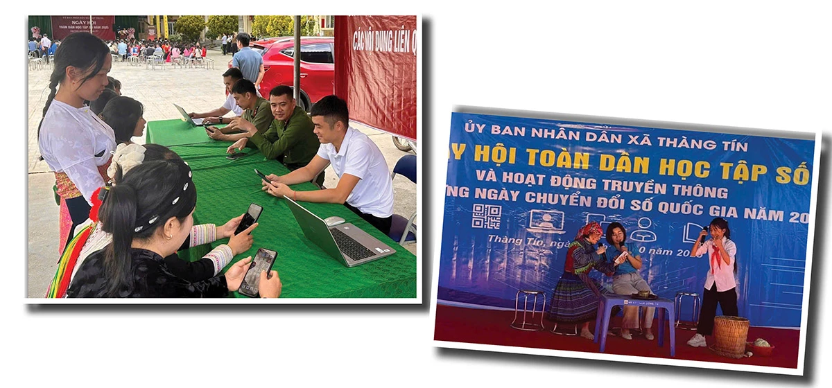 Đa dạng hình thức tuyên truyền về chuyển đổi số đến người dân vùng cao.