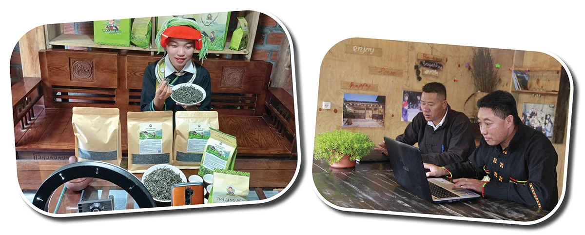 Người dân vùng cao sử dụng kỹ năng số để phát triển du lịch, bán hàng nông sản, mang lại thu nhập khá.