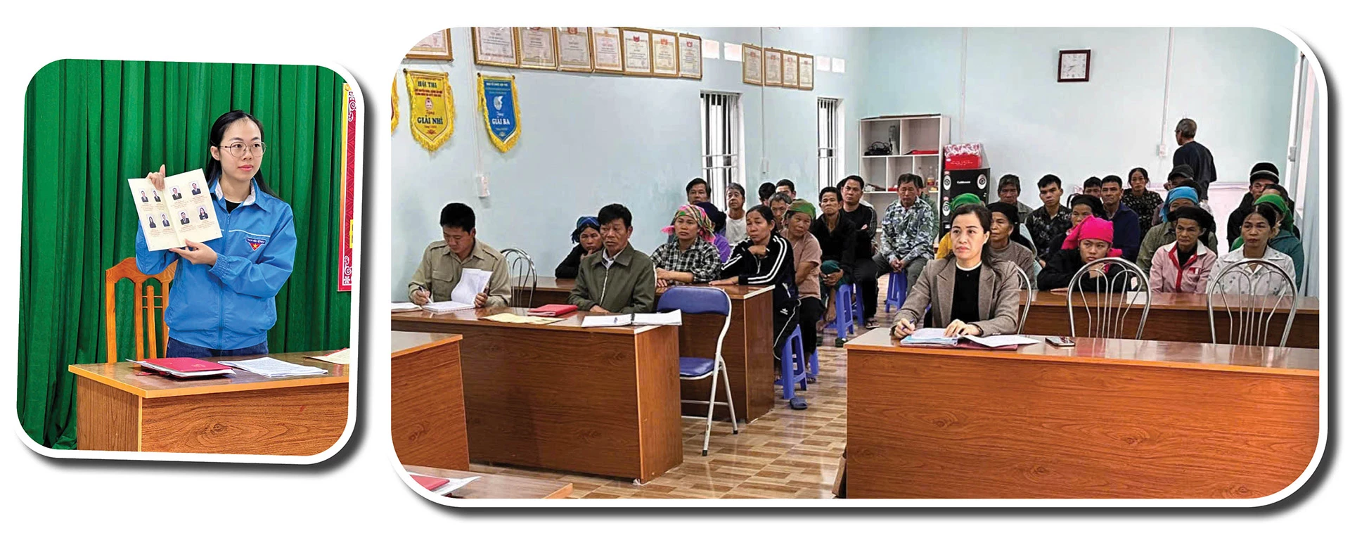 Một buổi tuyên truyền các văn kiện của Đảng và bầu cử Quốc hội, HĐND các cấp tại thôn Nà Hảo, xã Yên Minh