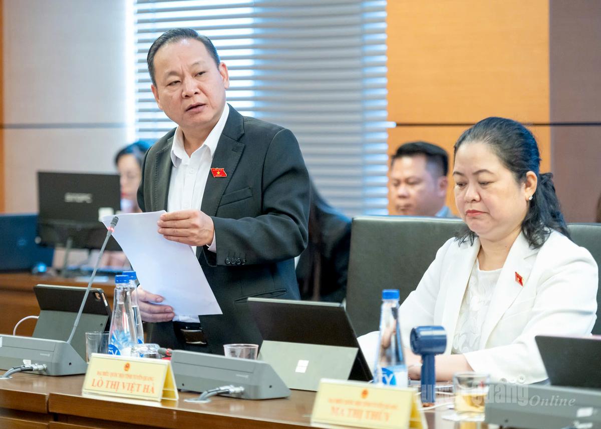 Đại biểu Tráng A Dương phát biểu thảo luận.