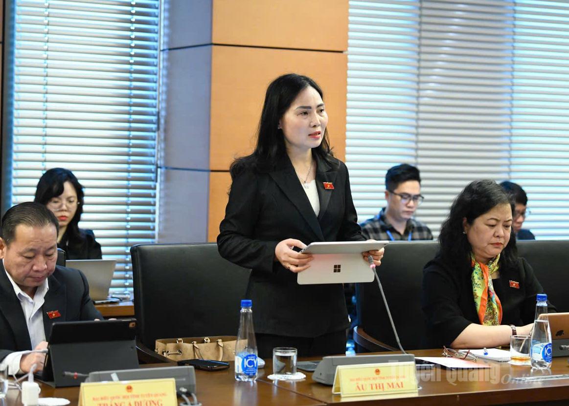 Đại biểu Âu Thị Mai thảo luận.