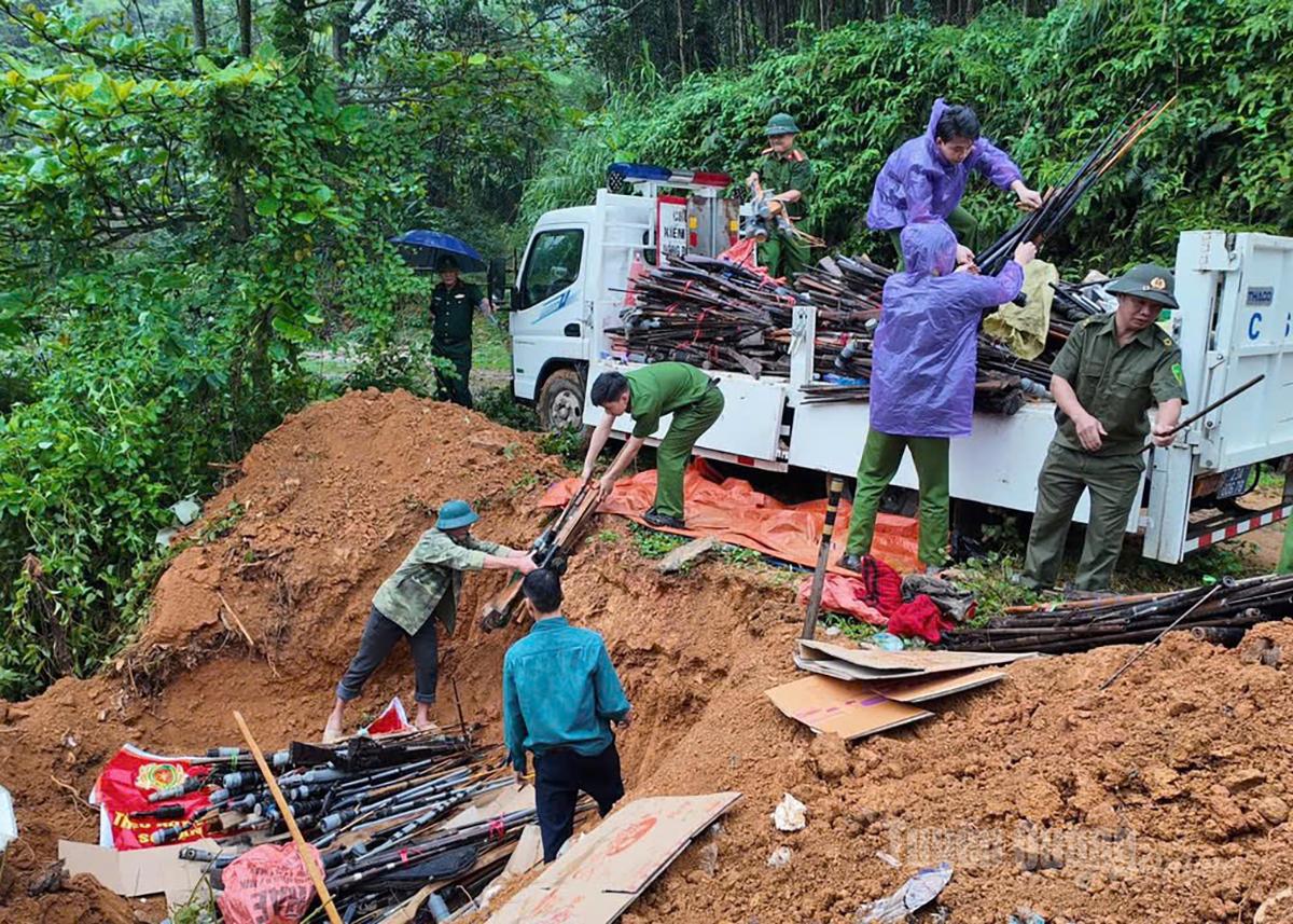 Nhiều vũ khí, vật liệu nổ được thu hồi, tiêu hủy góp phần đảm bảo trật tự, an ninh xã hội trên địa bàn.