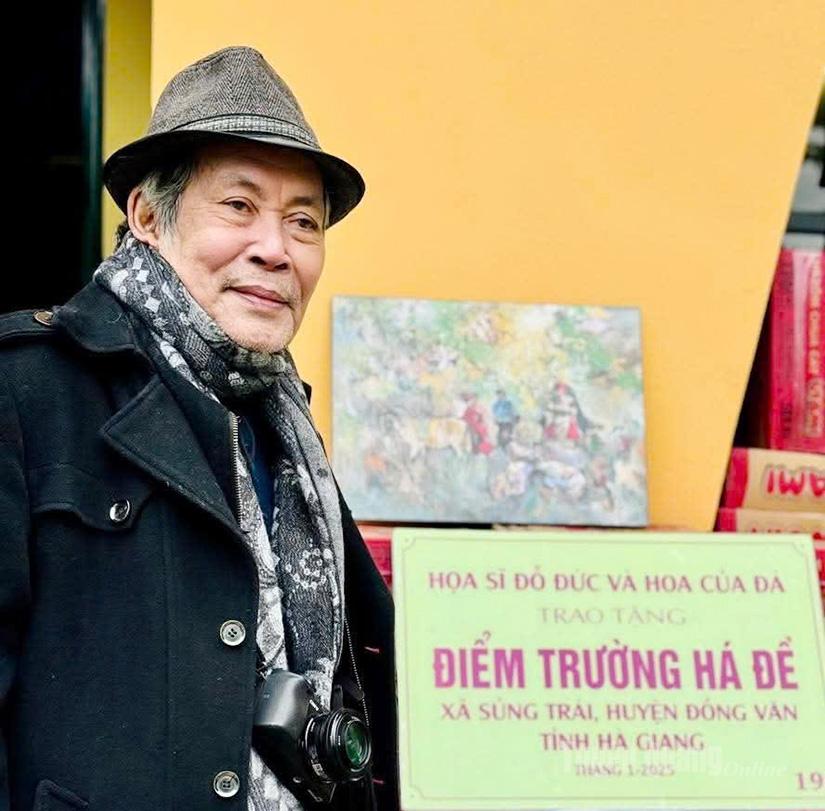 Họa sĩ Đỗ Đức đã dành cả đời để đưa miền đá vào tranh, đưa tri thức đến với trẻ em nơi phên dậu Tổ quốc.